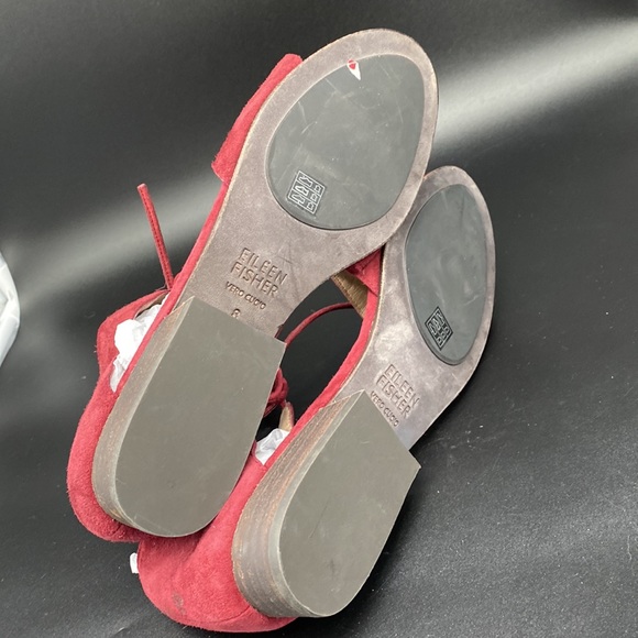 Eileen Fisher Suede Plum Sandals Low Heel 8.5us - Picture 7 of 7